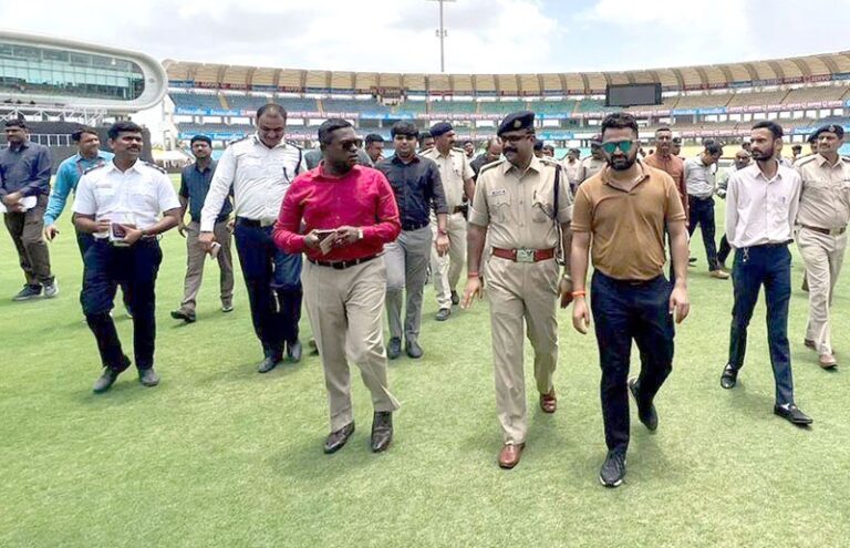 Rajkot Collector and SP review the arrangements at the stadium for the India-South Africa match.