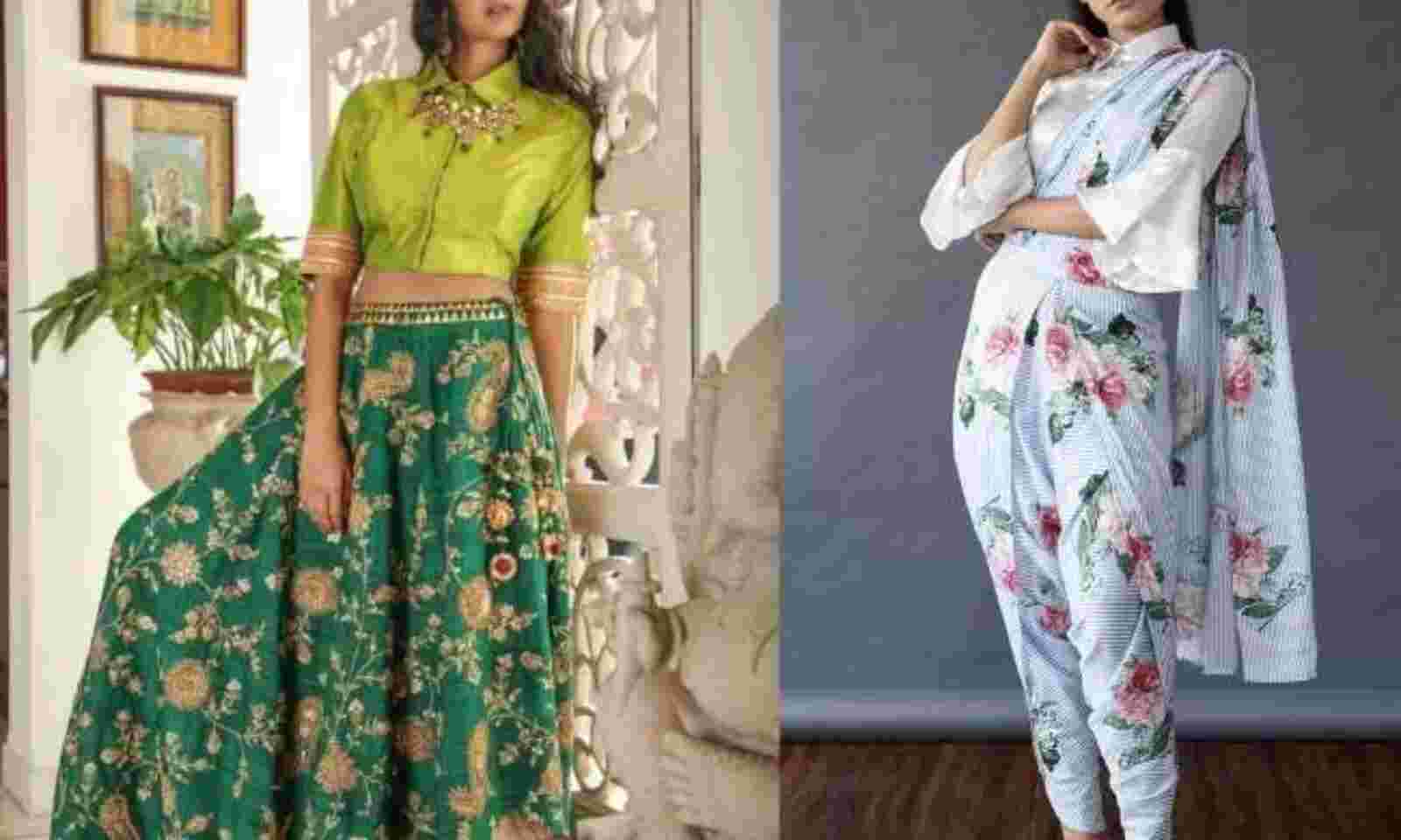 If you are tired of wearing lehenga-sari in a wedding, then try this Indo-Western outfit.