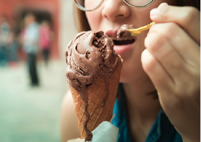 'Warm ice cream', which will make you want to vomit, is eaten here with gusto