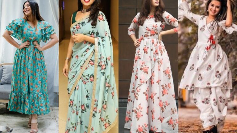 Create this outfit by reusing a floral print saree