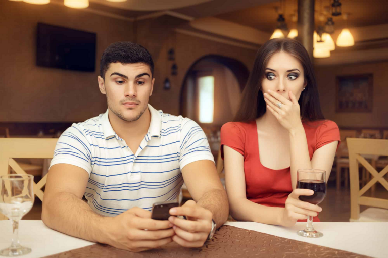 The woman was checking the boyfriend's phone, saw something that went into the century