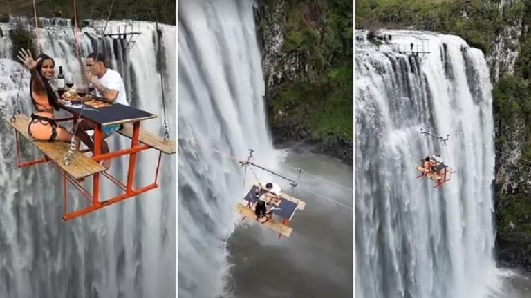 If you want to challenge Yamaraj, then come here and eat! The table is suspended at a height of 295 feet