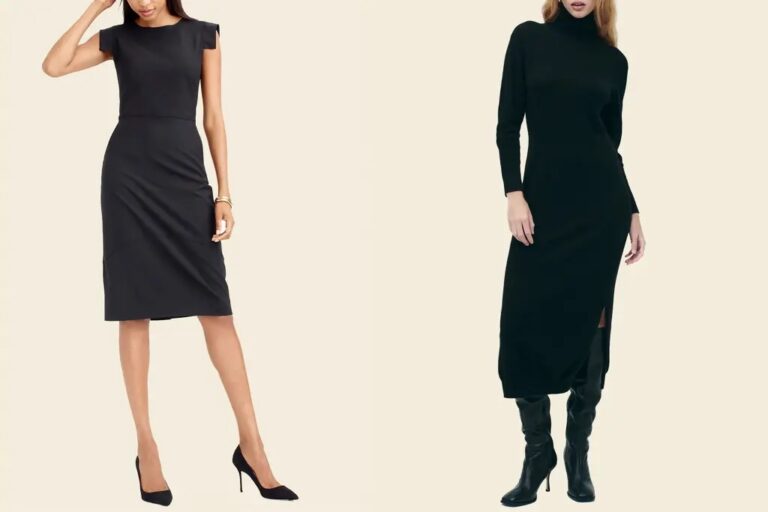 If you want to look stylish while remaining comfortable in winter, wear a black dress like this